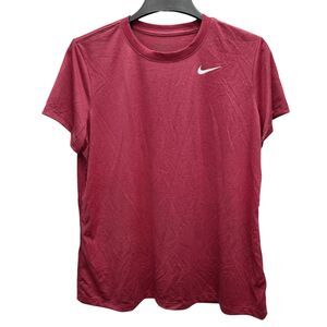 The Nike Tee Activewear Top Womens XL Burgundy Short Sleeve Standard Fit New
